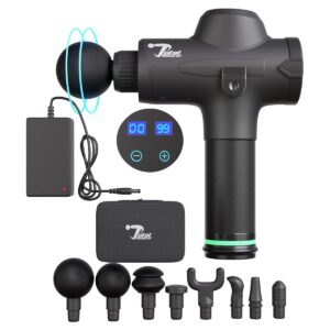 Total Massage Gun Black, Deep Tissue Muscle Massager,  8 Attachments   Back  Neck  Foot  Knees