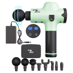 Total Massage Gun Teal, Deep Tissue Muscle Massager,  8 Attachments   Back  Neck  Foot  Knees